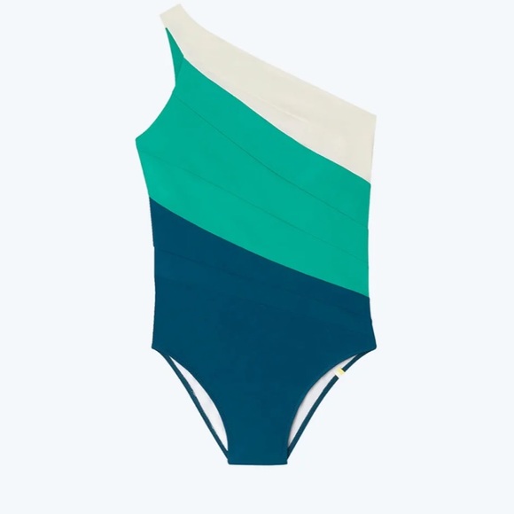 Summersalt side stroke Blue One Piece Asymmetrical Swimsuit - Picture 1 of 6